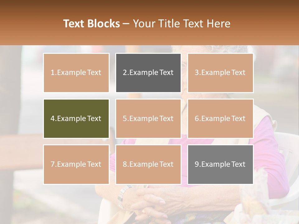 A Woman Sitting On A Bench With Her Hands Folded PowerPoint Template