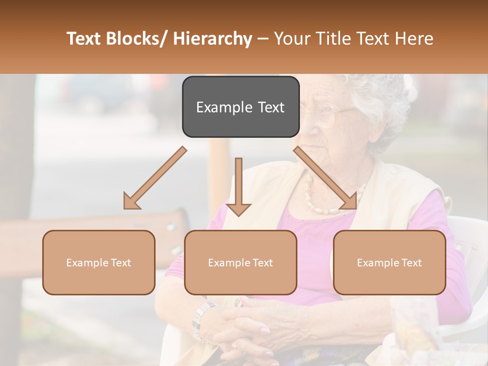 A Woman Sitting On A Bench With Her Hands Folded PowerPoint Template