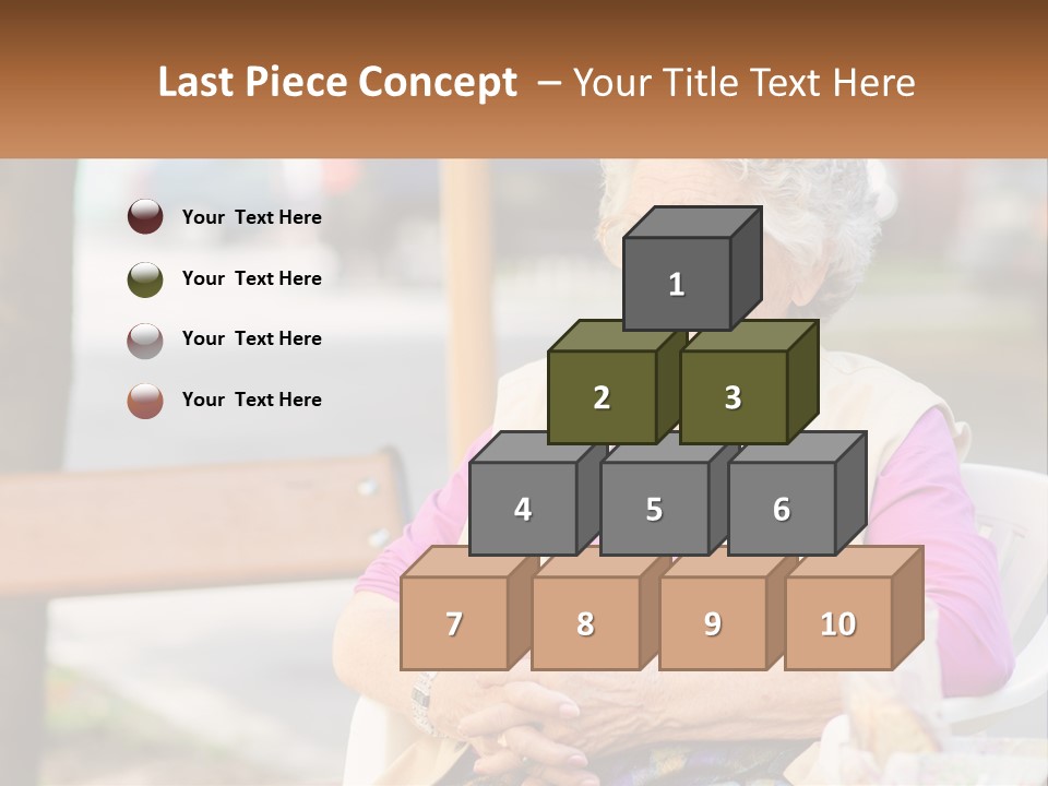 A Woman Sitting On A Bench With Her Hands Folded PowerPoint Template