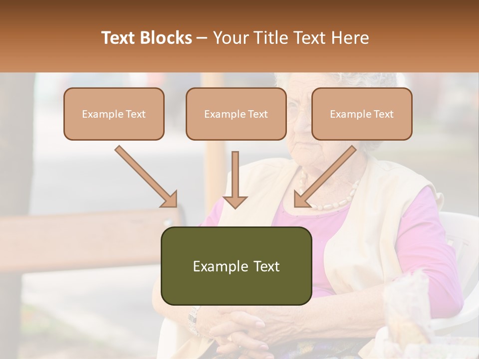 A Woman Sitting On A Bench With Her Hands Folded PowerPoint Template