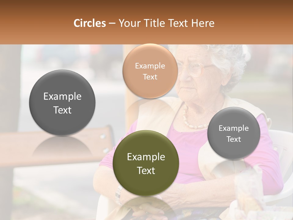 A Woman Sitting On A Bench With Her Hands Folded PowerPoint Template