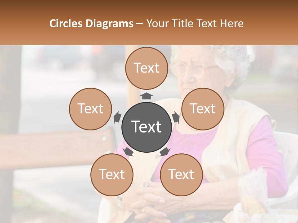 A Woman Sitting On A Bench With Her Hands Folded PowerPoint Template