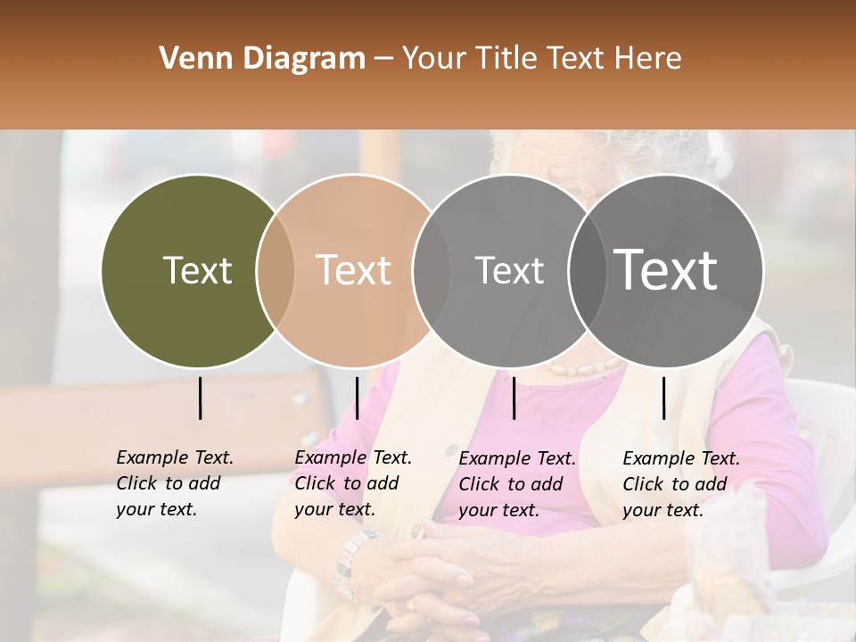 A Woman Sitting On A Bench With Her Hands Folded PowerPoint Template
