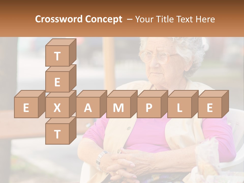 A Woman Sitting On A Bench With Her Hands Folded PowerPoint Template