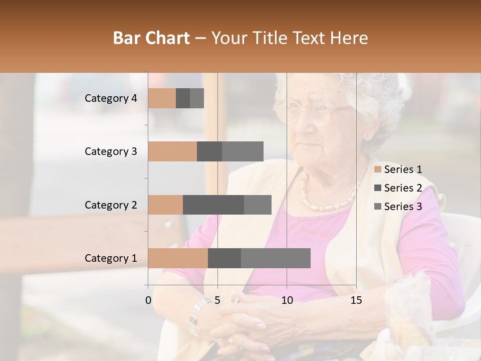 A Woman Sitting On A Bench With Her Hands Folded PowerPoint Template