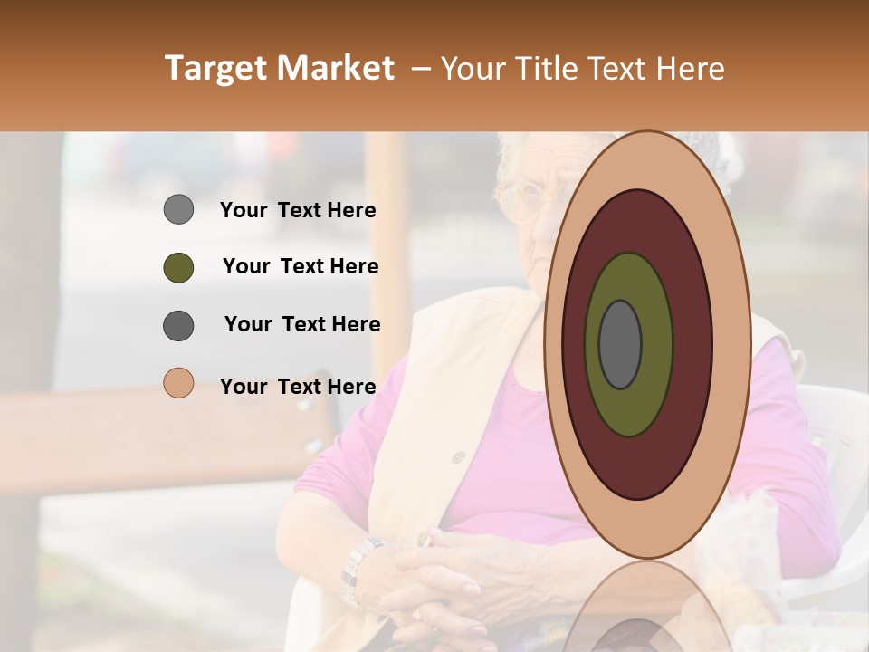 A Woman Sitting On A Bench With Her Hands Folded PowerPoint Template