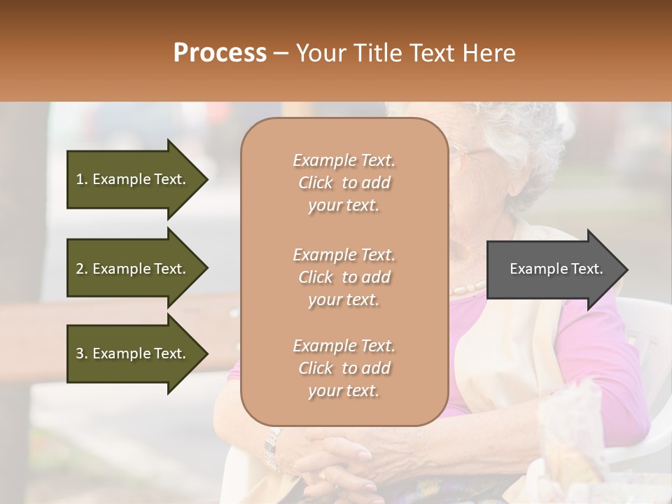 A Woman Sitting On A Bench With Her Hands Folded PowerPoint Template