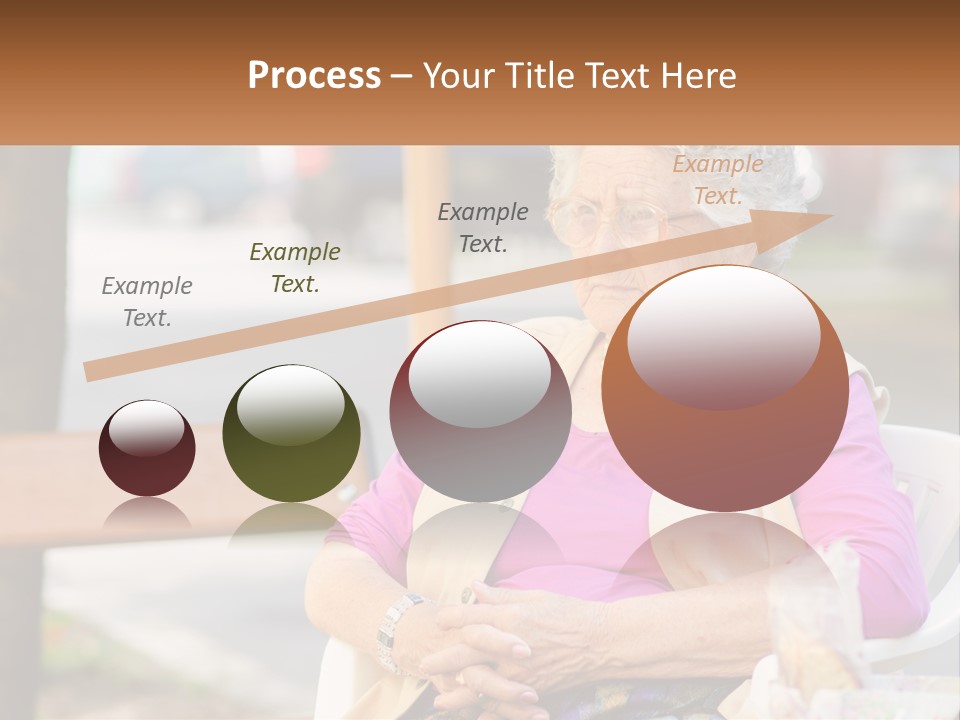 A Woman Sitting On A Bench With Her Hands Folded PowerPoint Template