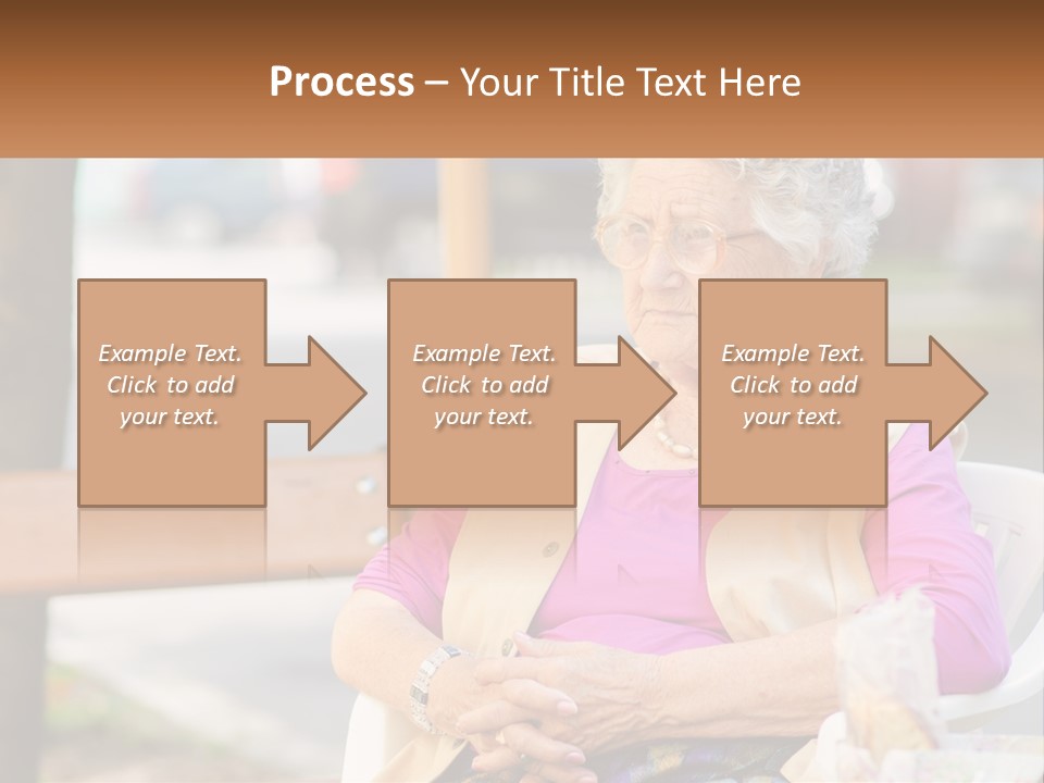 A Woman Sitting On A Bench With Her Hands Folded PowerPoint Template