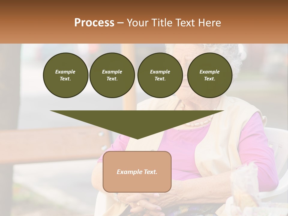 A Woman Sitting On A Bench With Her Hands Folded PowerPoint Template