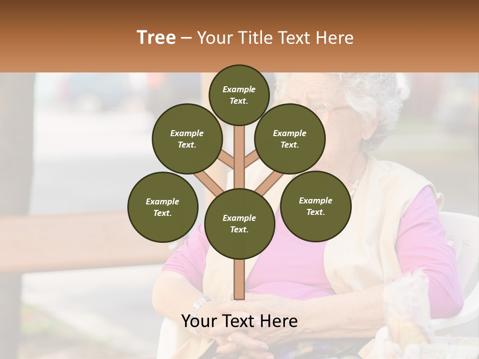 A Woman Sitting On A Bench With Her Hands Folded PowerPoint Template