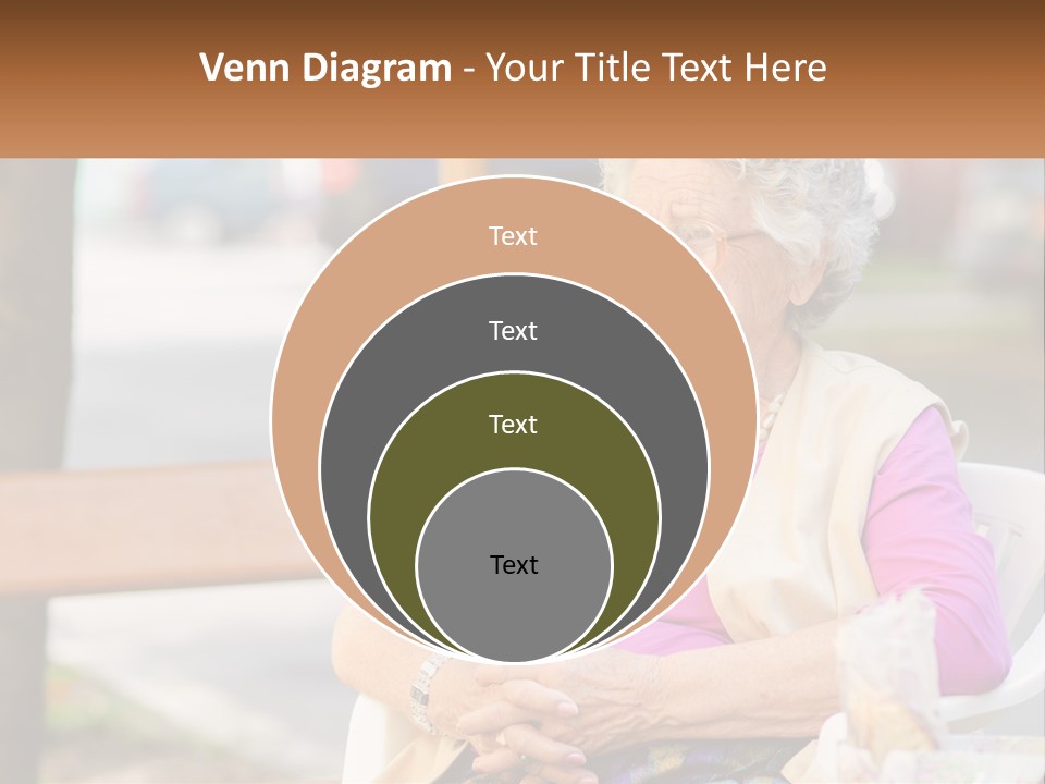 A Woman Sitting On A Bench With Her Hands Folded PowerPoint Template