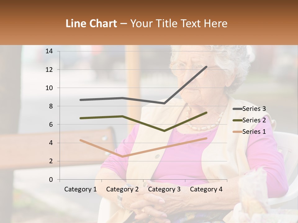 A Woman Sitting On A Bench With Her Hands Folded PowerPoint Template