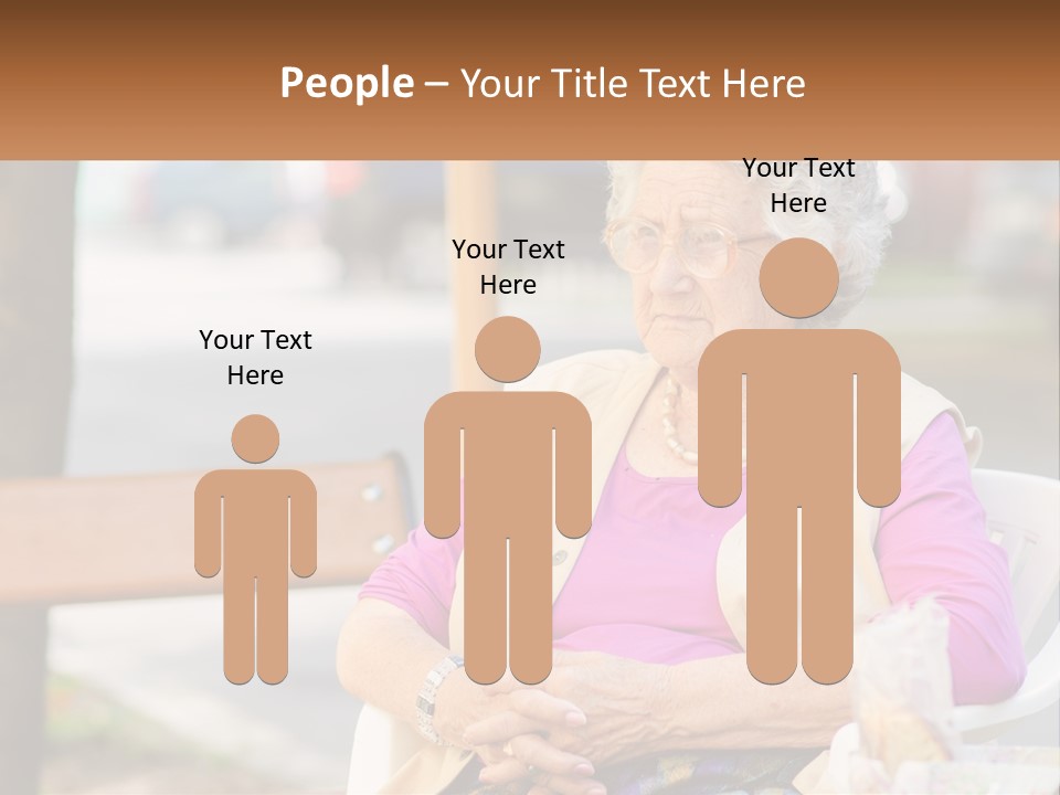 A Woman Sitting On A Bench With Her Hands Folded PowerPoint Template