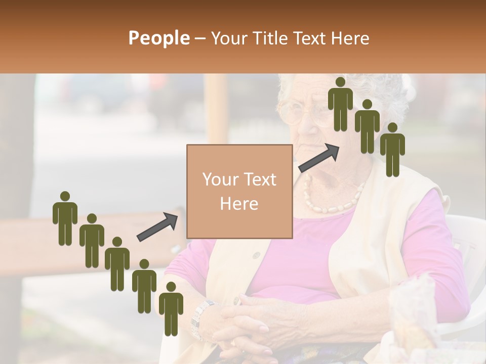 A Woman Sitting On A Bench With Her Hands Folded PowerPoint Template