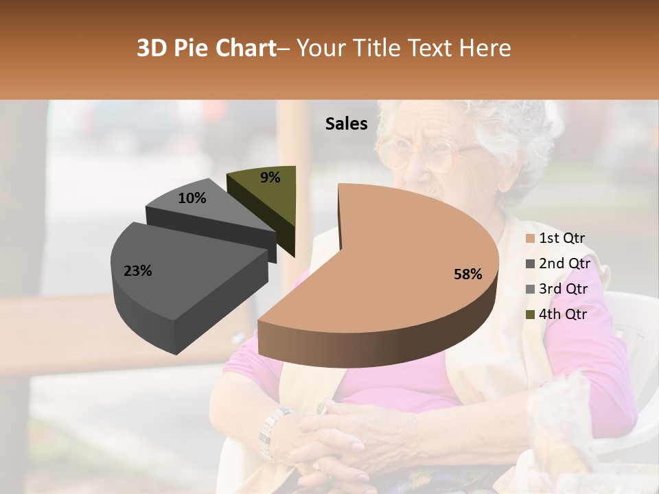 A Woman Sitting On A Bench With Her Hands Folded PowerPoint Template