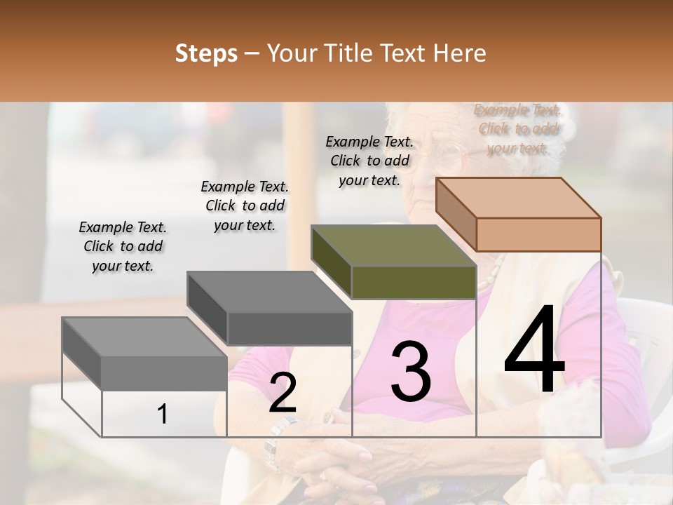 A Woman Sitting On A Bench With Her Hands Folded PowerPoint Template