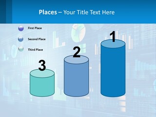 A Business Presentation With A Blue Background PowerPoint Template