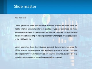 A Business Presentation With A Blue Background PowerPoint Template
