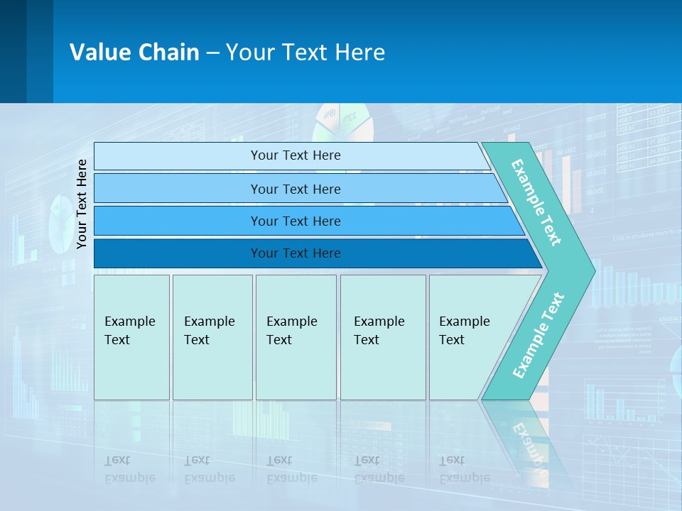 A Business Presentation With A Blue Background PowerPoint Template