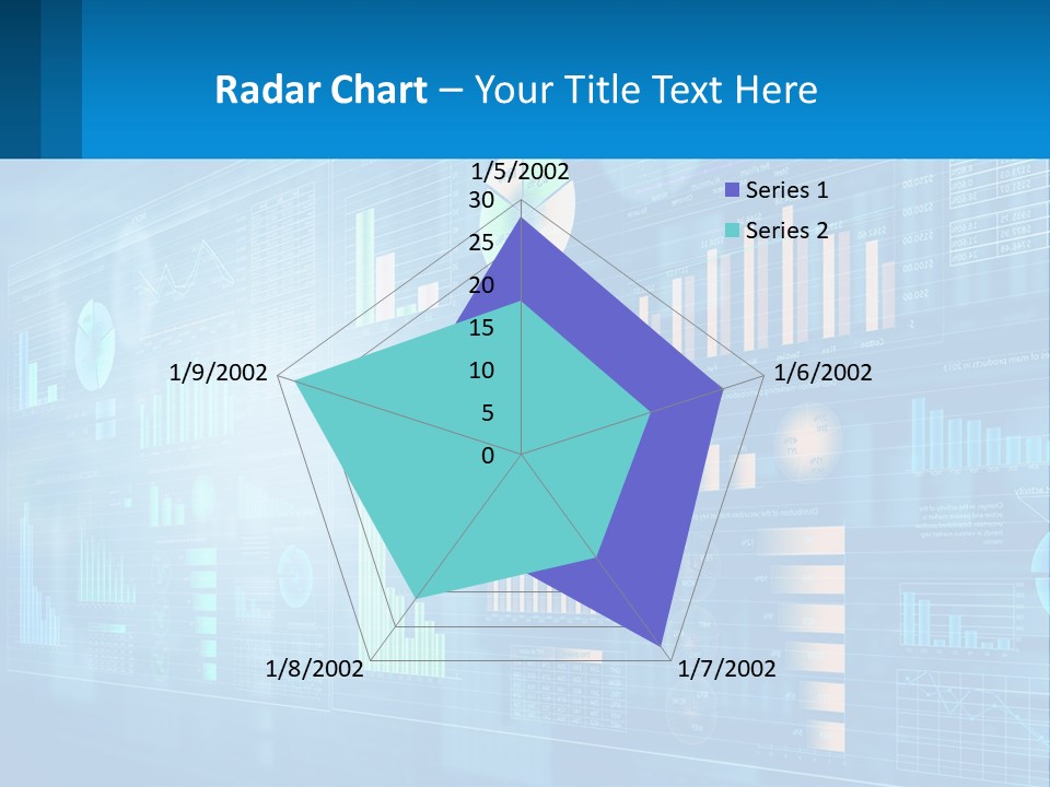 A Business Presentation With A Blue Background PowerPoint Template
