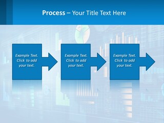 A Business Presentation With A Blue Background PowerPoint Template