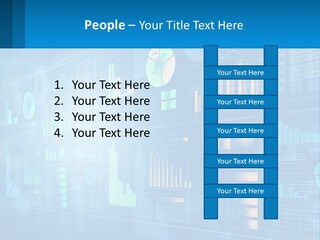 A Business Presentation With A Blue Background PowerPoint Template