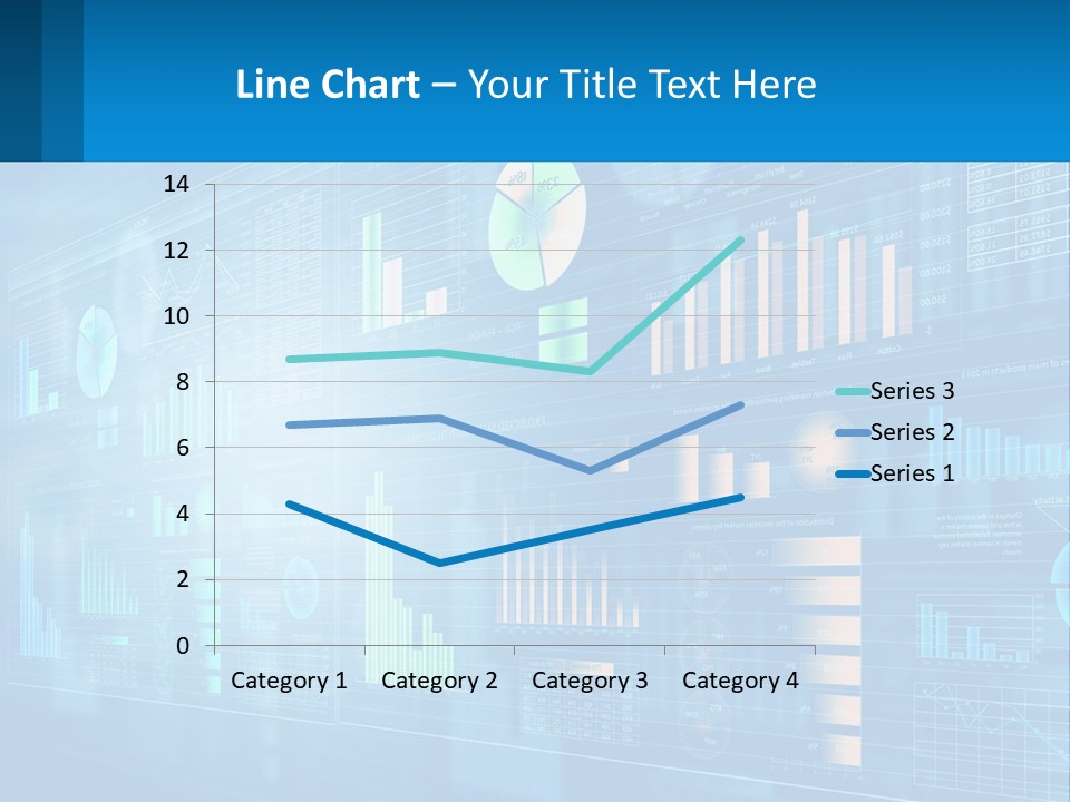 A Business Presentation With A Blue Background PowerPoint Template