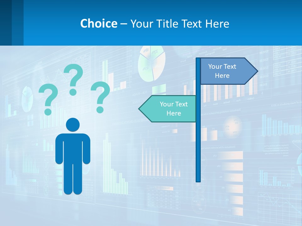 A Business Presentation With A Blue Background PowerPoint Template