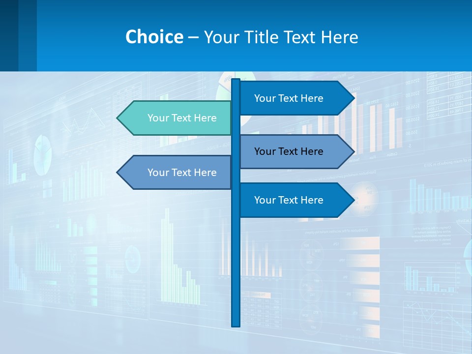 A Business Presentation With A Blue Background PowerPoint Template