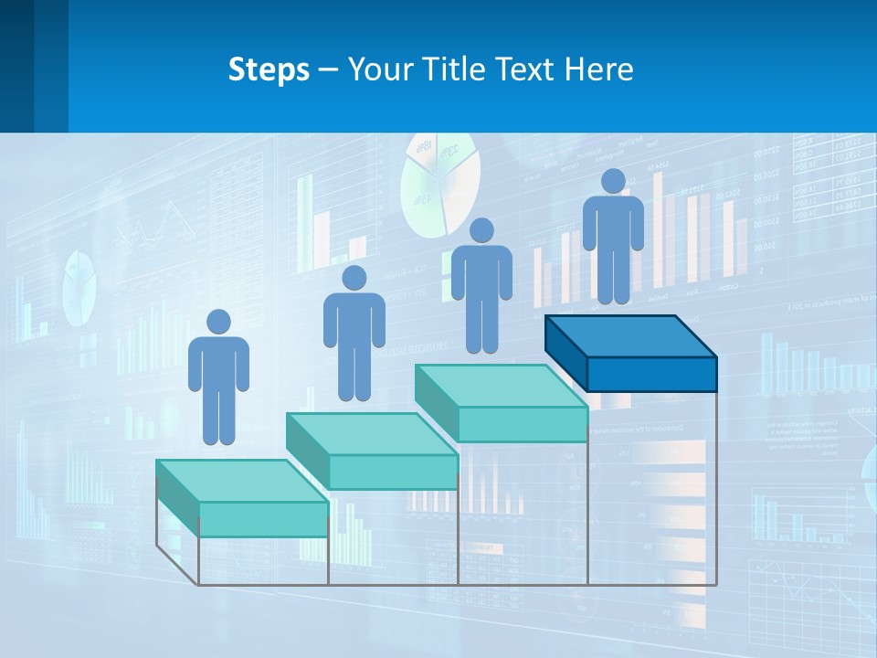 A Business Presentation With A Blue Background PowerPoint Template