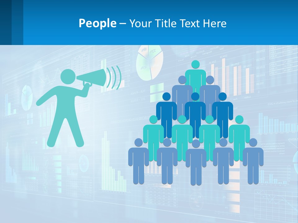 A Business Presentation With A Blue Background PowerPoint Template