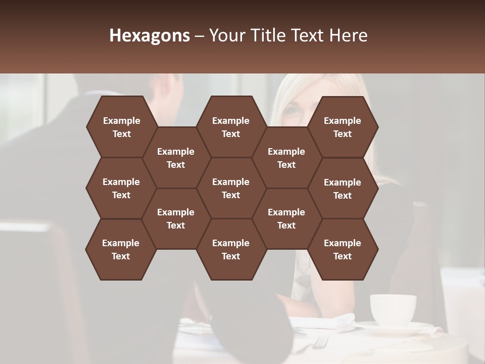 A Man And Woman Sitting At A Table Talking PowerPoint Template