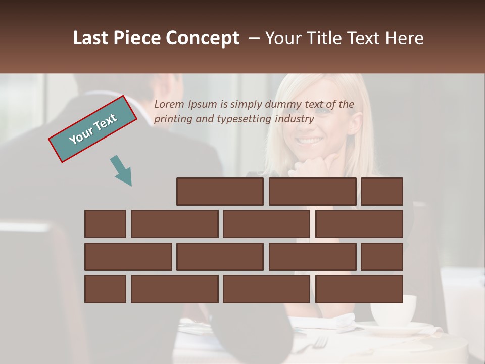 A Man And Woman Sitting At A Table Talking PowerPoint Template