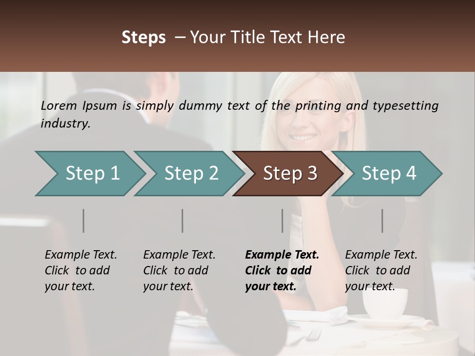 A Man And Woman Sitting At A Table Talking PowerPoint Template