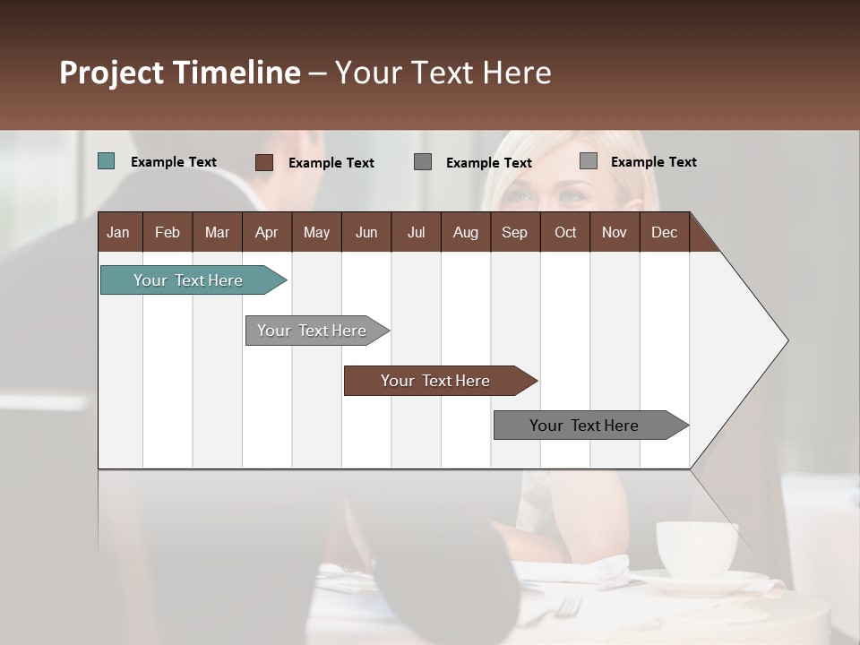 A Man And Woman Sitting At A Table Talking PowerPoint Template
