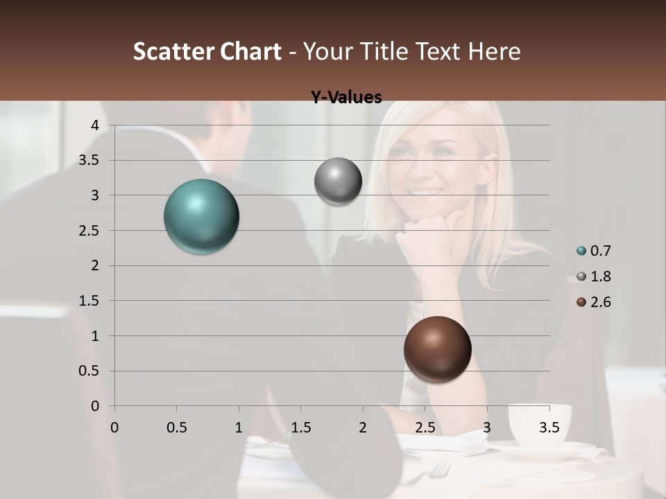 A Man And Woman Sitting At A Table Talking PowerPoint Template