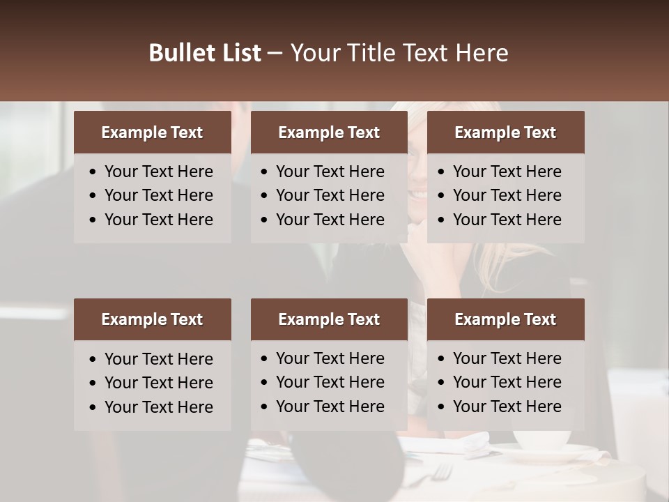 A Man And Woman Sitting At A Table Talking PowerPoint Template