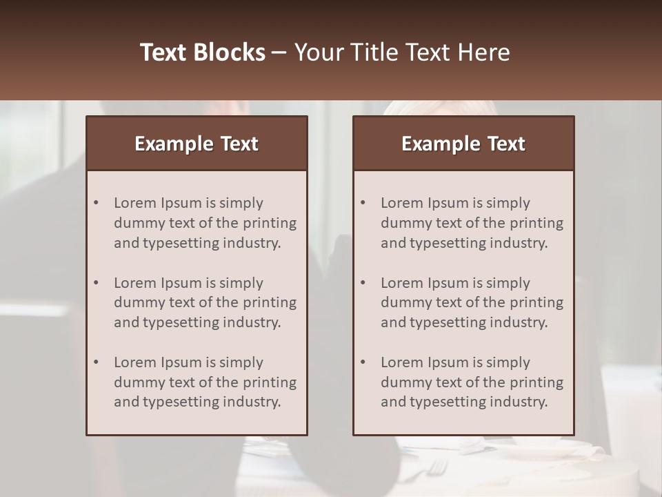 A Man And Woman Sitting At A Table Talking PowerPoint Template