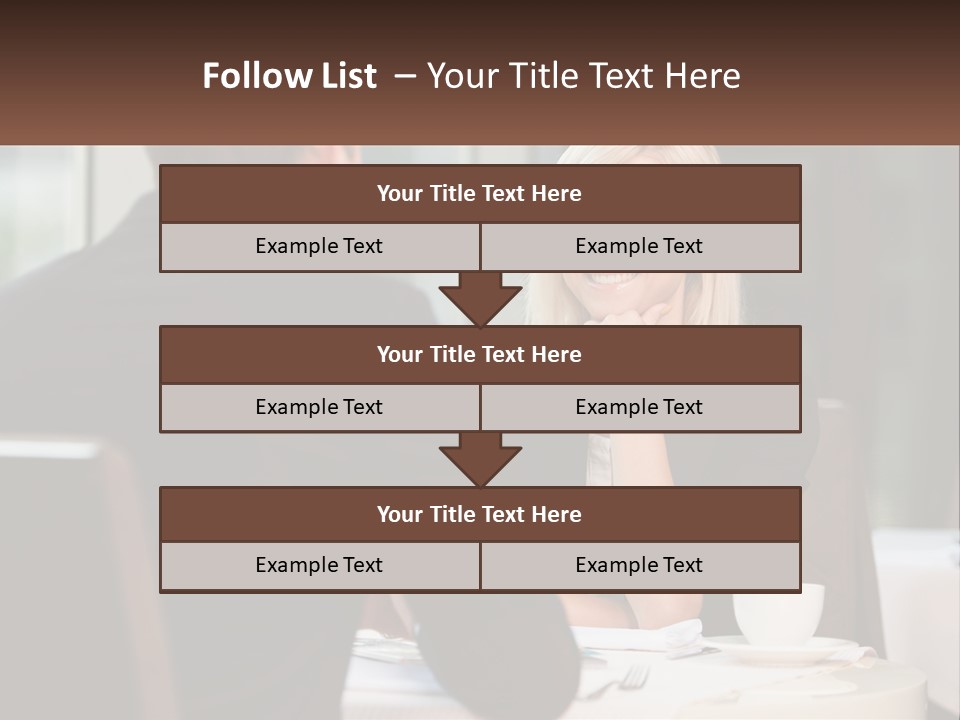 A Man And Woman Sitting At A Table Talking PowerPoint Template