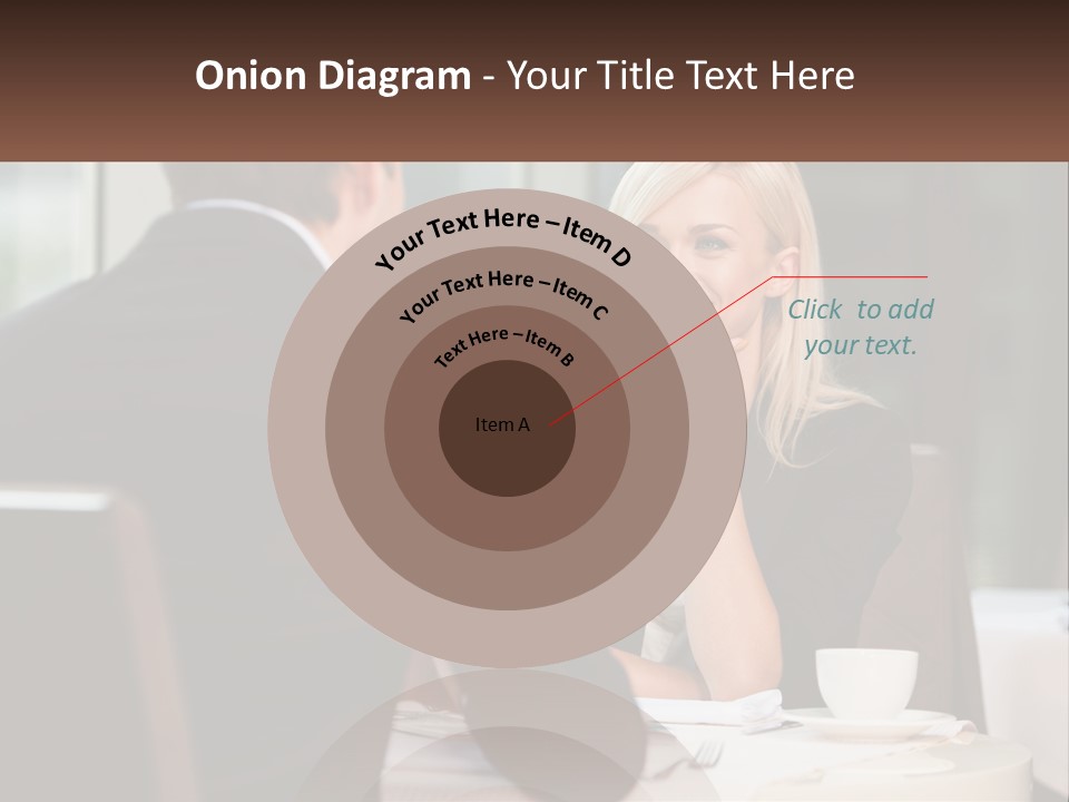 A Man And Woman Sitting At A Table Talking PowerPoint Template