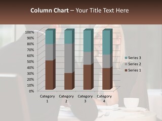 A Man And Woman Sitting At A Table Talking PowerPoint Template