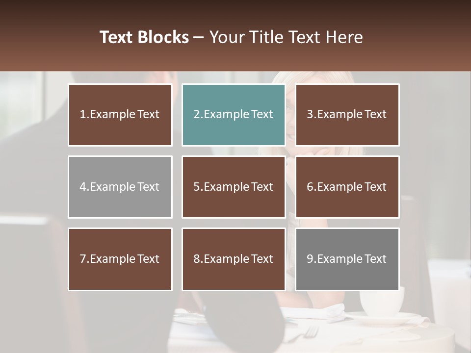 A Man And Woman Sitting At A Table Talking PowerPoint Template