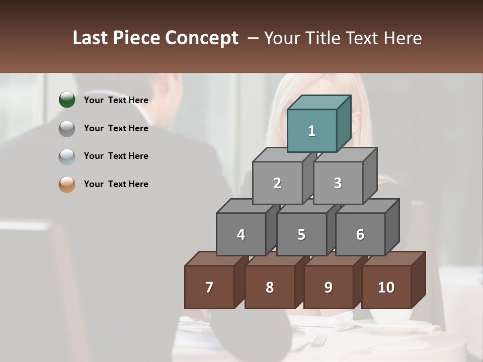 A Man And Woman Sitting At A Table Talking PowerPoint Template