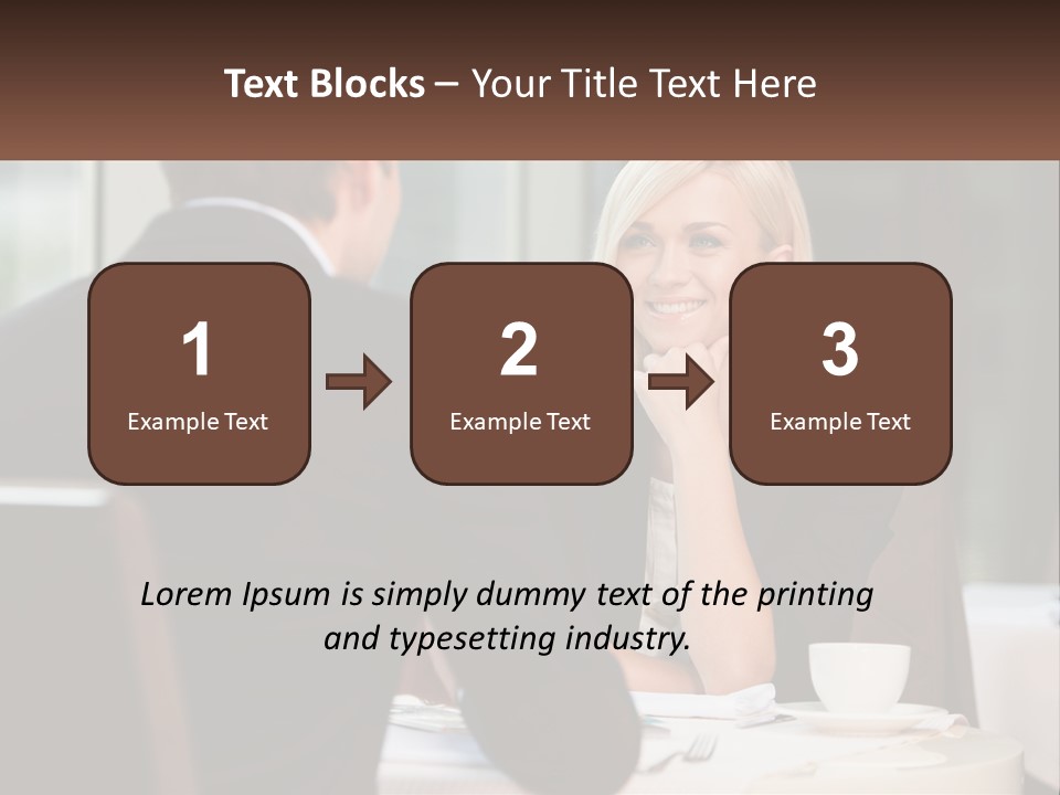 A Man And Woman Sitting At A Table Talking PowerPoint Template