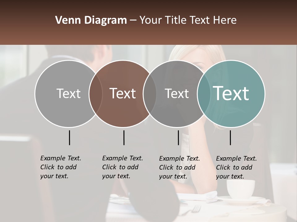 A Man And Woman Sitting At A Table Talking PowerPoint Template