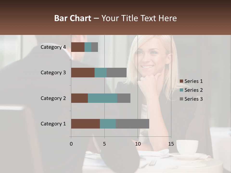 A Man And Woman Sitting At A Table Talking PowerPoint Template