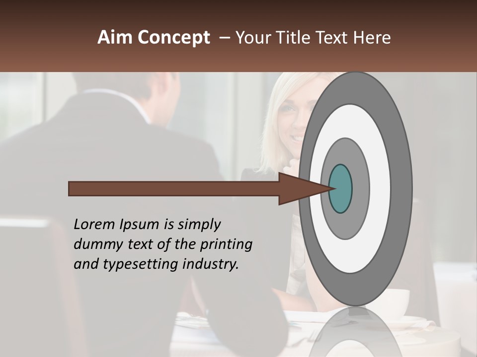 A Man And Woman Sitting At A Table Talking PowerPoint Template