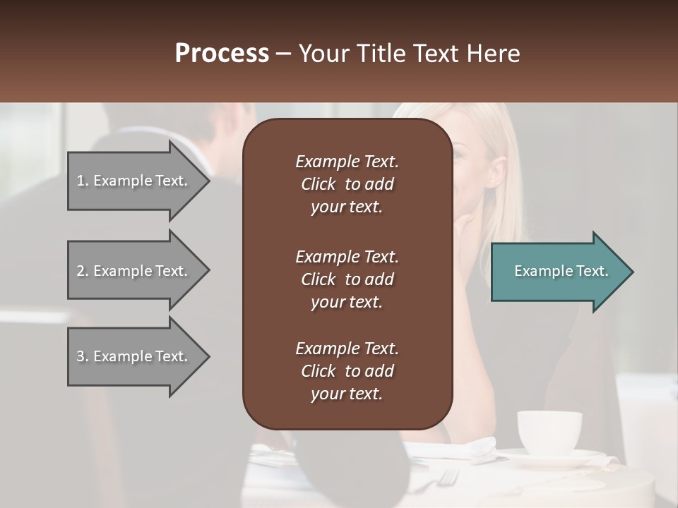 A Man And Woman Sitting At A Table Talking PowerPoint Template