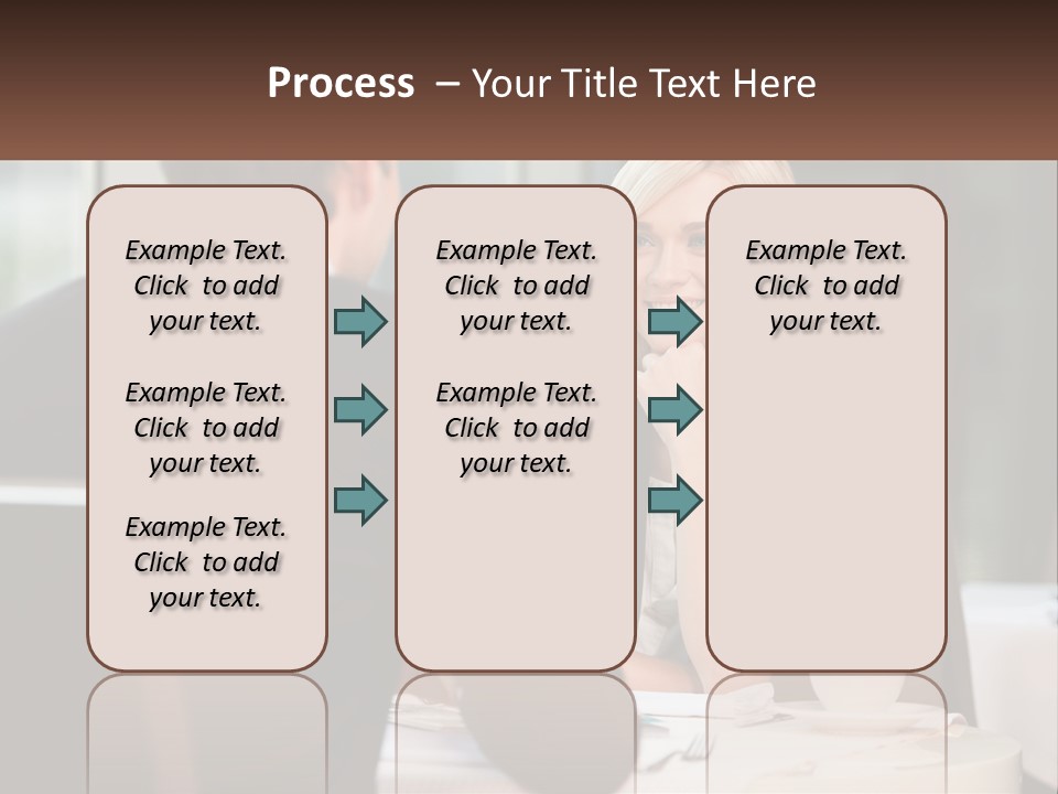 A Man And Woman Sitting At A Table Talking PowerPoint Template